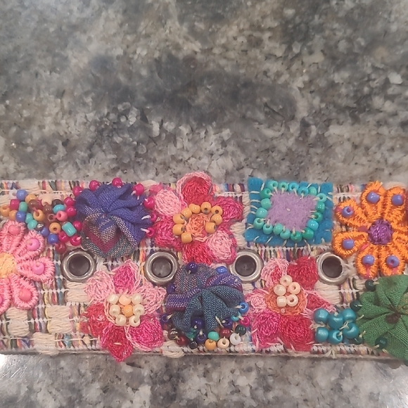Colorful Floral Embroidered Belt with Tassel - Picture 14 of 14